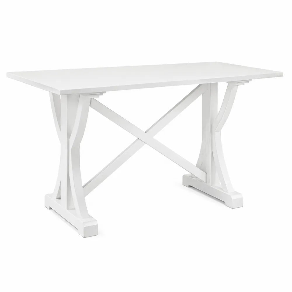 Tavolo da pranzo rettangolare in legno bianco 160x80x75cm