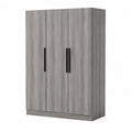 Armadio a 3 ante in legno MDF con maniglie nere