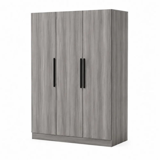 Armadio a 3 ante in legno MDF con maniglie nere