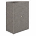 Armadio da Esterno in Rattan Sintetico Grigio con Struttura in Acciaio 80x40x120 cm