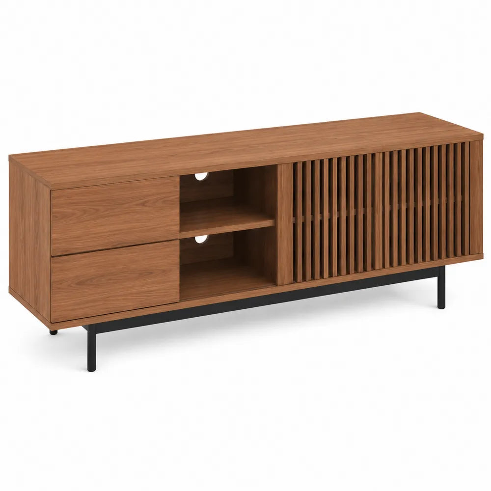 Credenza TV in Legno e Metallo Marrone 150x40x50 cm