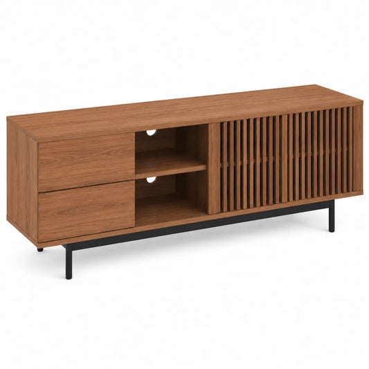 Credenza TV in Legno e Metallo Marrone 150x40x50 cm